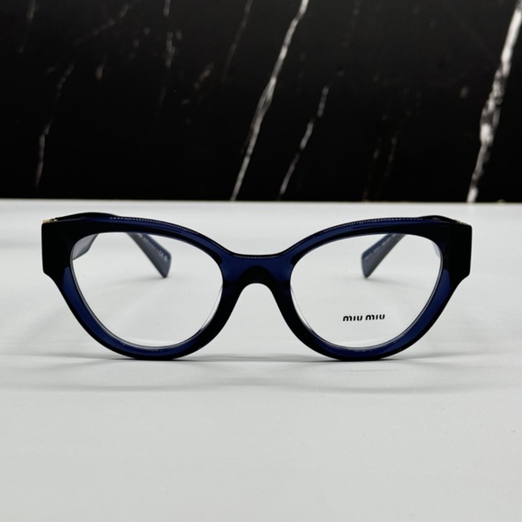 NEW VMU 01V 08Q1O1 MIU MIU BLUE CLEAR MU01VV 08Q1O1 CAT EYE WOMEN EYEGLASSES main image 4